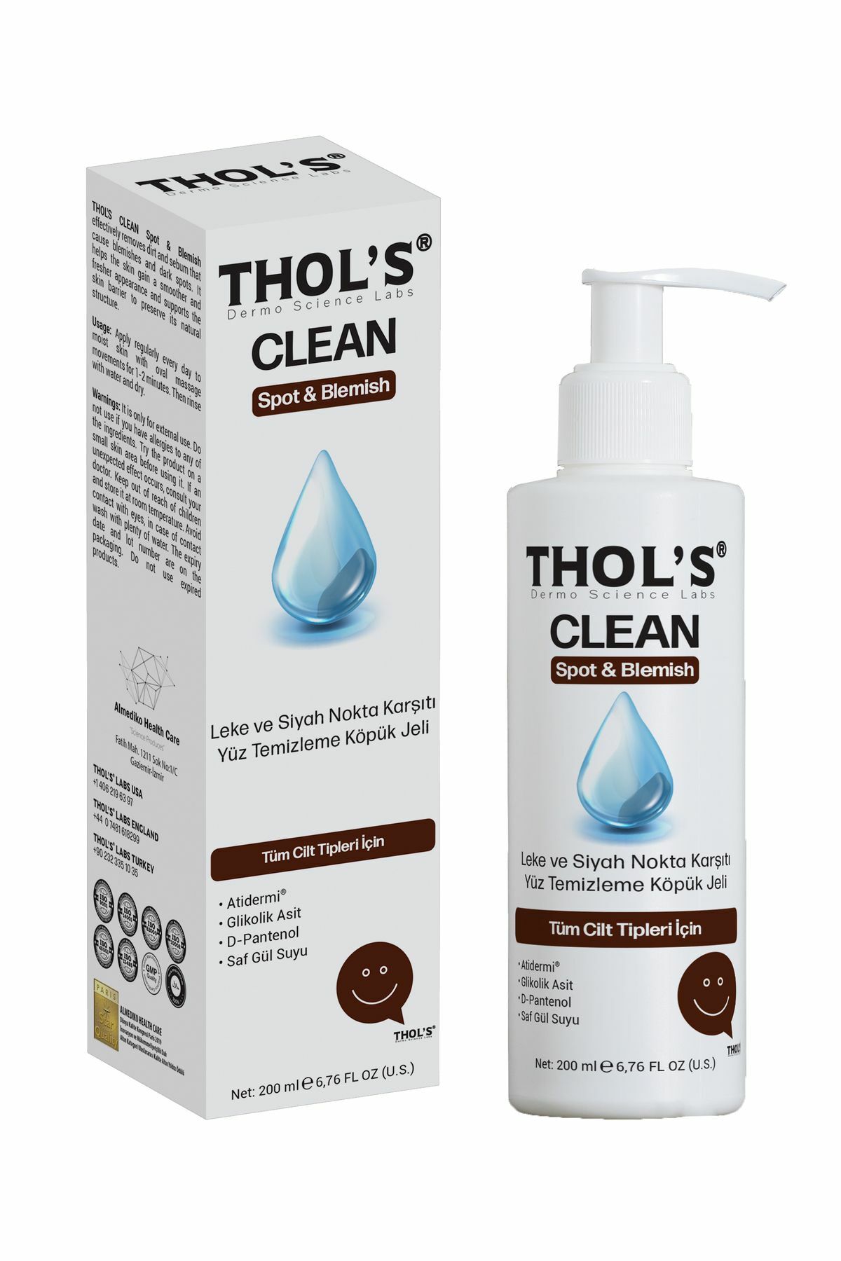 Thol's Clean Spot & Blemish TB10 Leke ve Siyah Nokta Karşıtı Yüz Temizleme Köpük Jeli 200 ml
