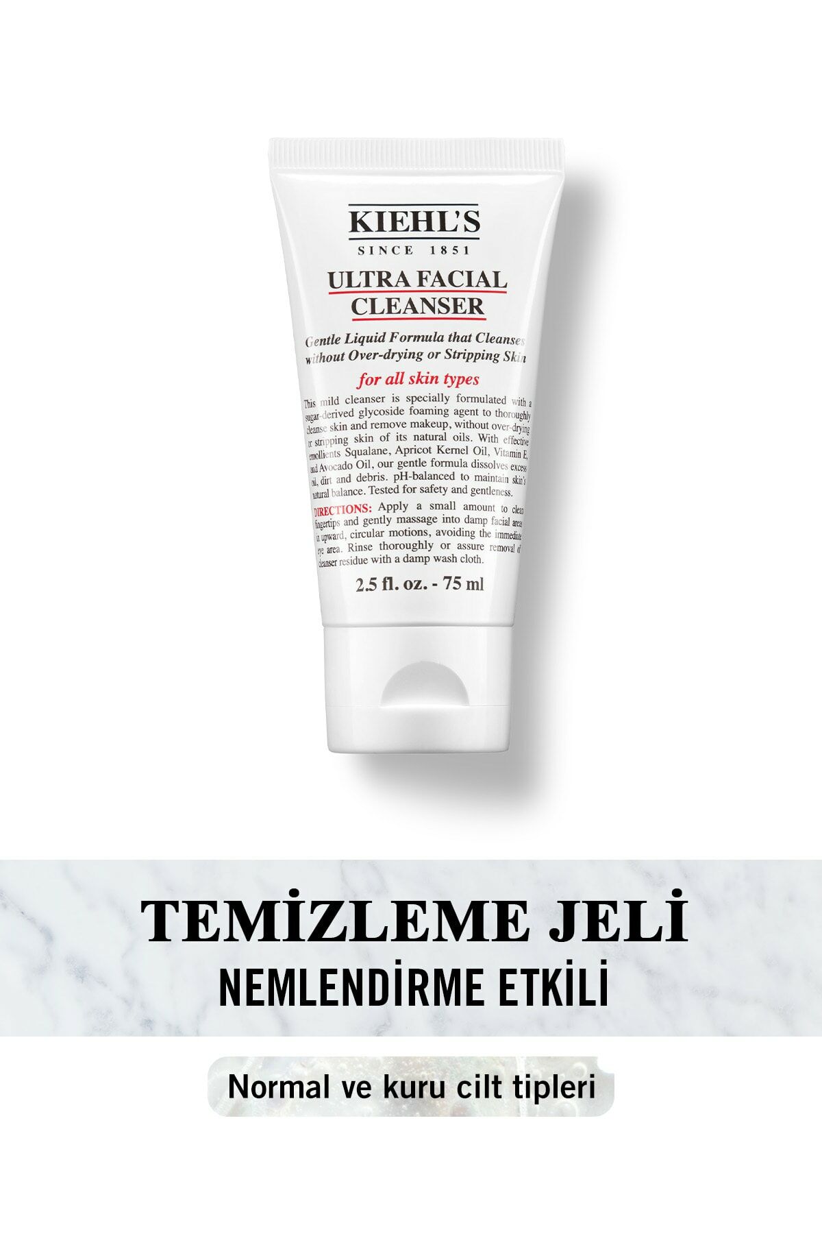 Kiehl's Ultra Facial Normal ve Kuru Ciltler Için Günlük Temizleme Jeli 75 ml