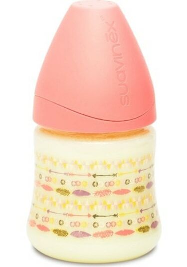 Suavinex Geniş Ağız Biberon 3 Pozisyonlu Silikon Uç 150 ml - Pembe Arrows