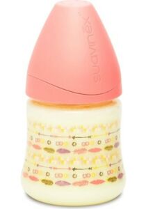 Suavinex Geniş Ağız Biberon 3 Pozisyonlu Silikon Uç 150 ml - Pembe Arrows