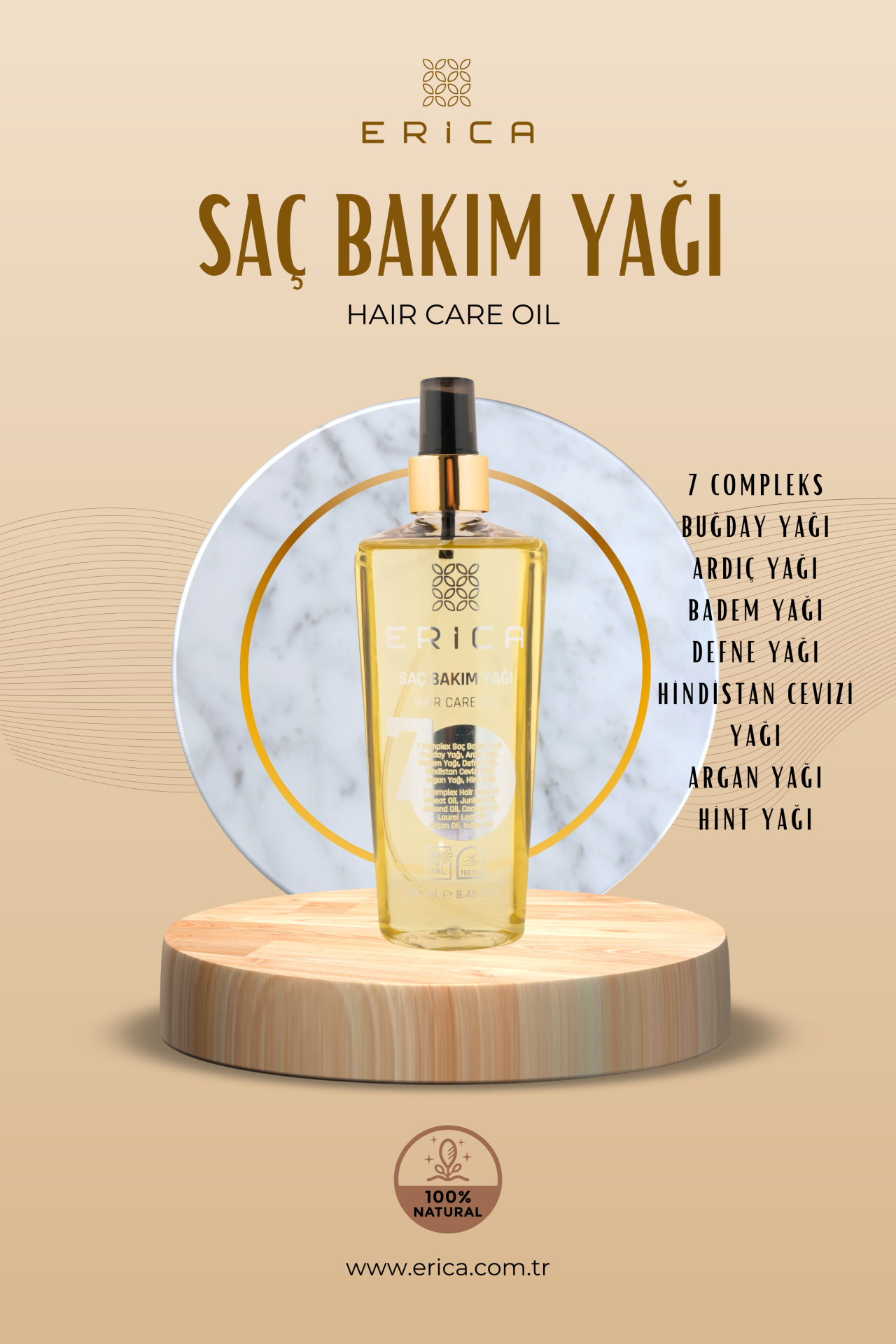 Erica 7 Komplex Saç Bakım Yağı 250 ml