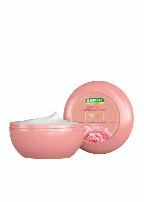SKT:10/2024 Bebak Gül Özlü El Ve Vücut Nem Kremi 200 ml. Kavanoz