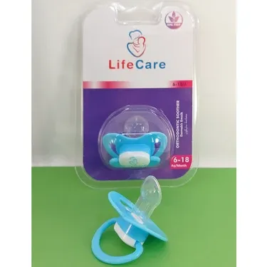 Life Care Baby Koruma Kapaklı Damaklı Ortodontik Emzik 2 Numara 6-18 Ay Mavi
