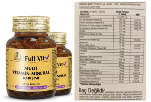 Full-Vit Multi Vitamin Mineral Karisimi 30 Tablet