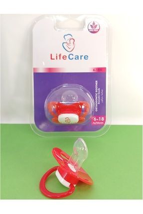 Life Care Baby Askılı Damaklı Ortodontik Emzik 3 Numara 18+ Ay Kırmızı