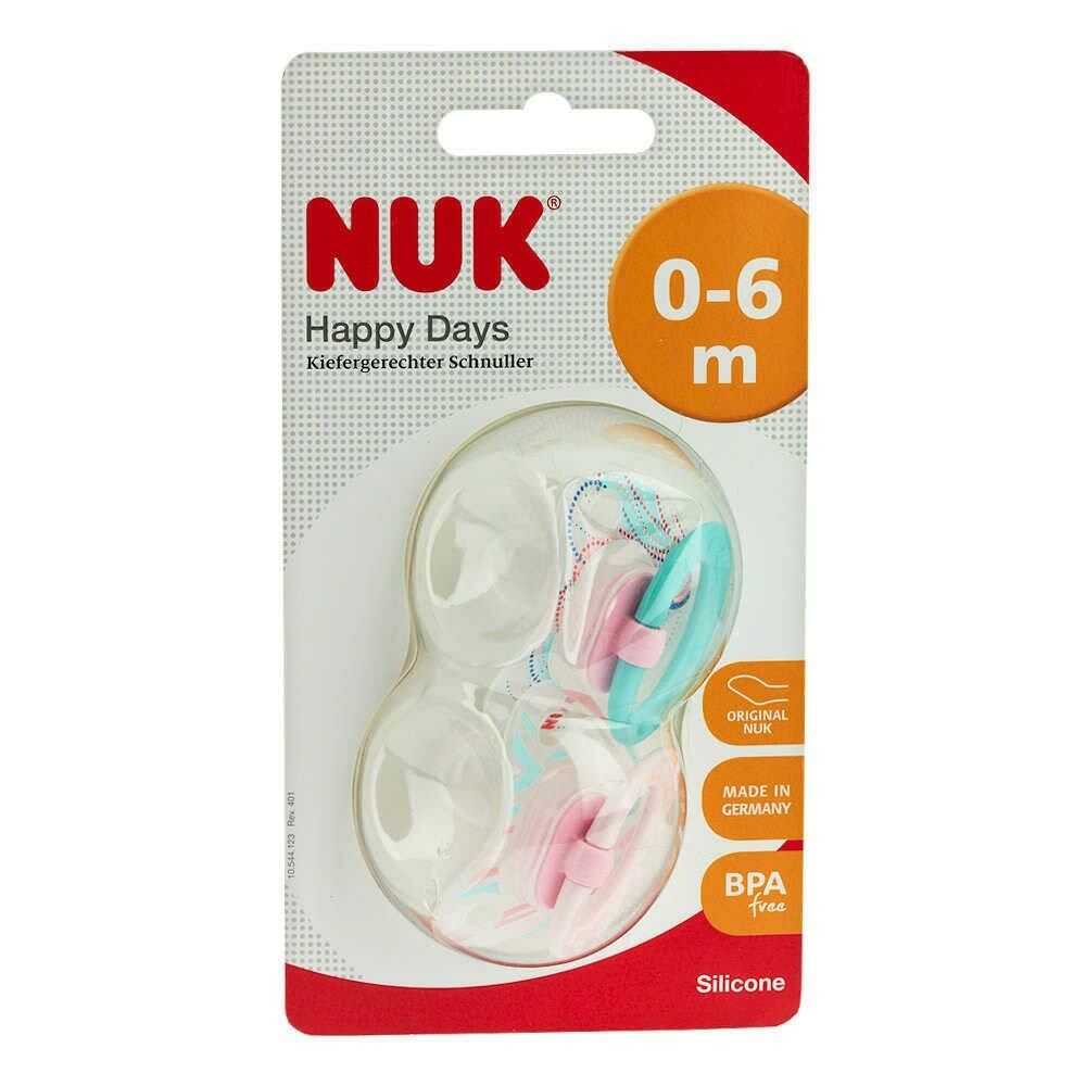 Nuk Silikon Emzik Happy Days No: 1 2’li - Karma Renk