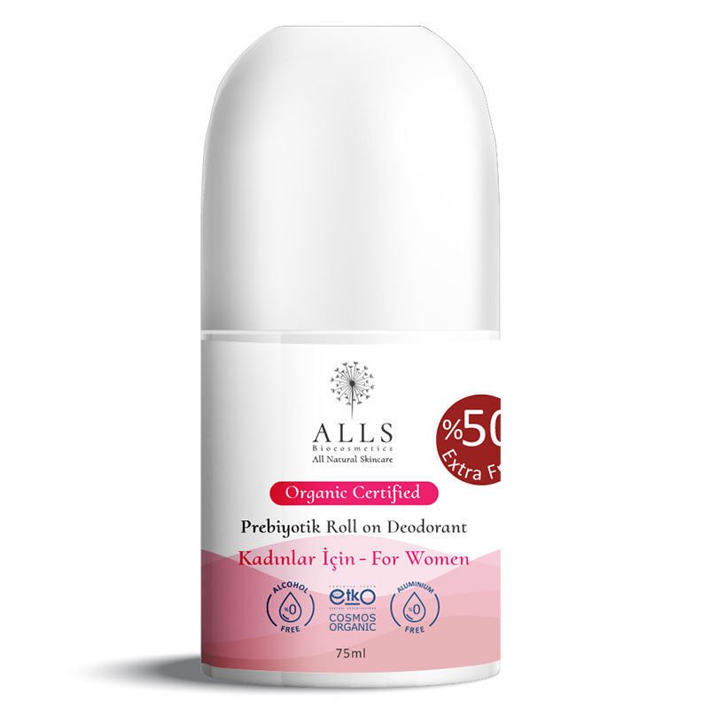 Alls Biocosmetics Organik Prebiyotik Roll-On Deodorant Kadınlar İçin 75 ml