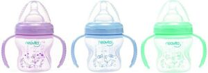 Neavita Geniş Ağız Desenli Kulplu PP Biberon 3 Ay+ Mavi - 140 ml