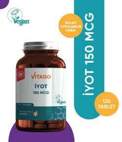 Vitago Premium İyot Takviye Edici Gıda 150 mcg 120 Tablet