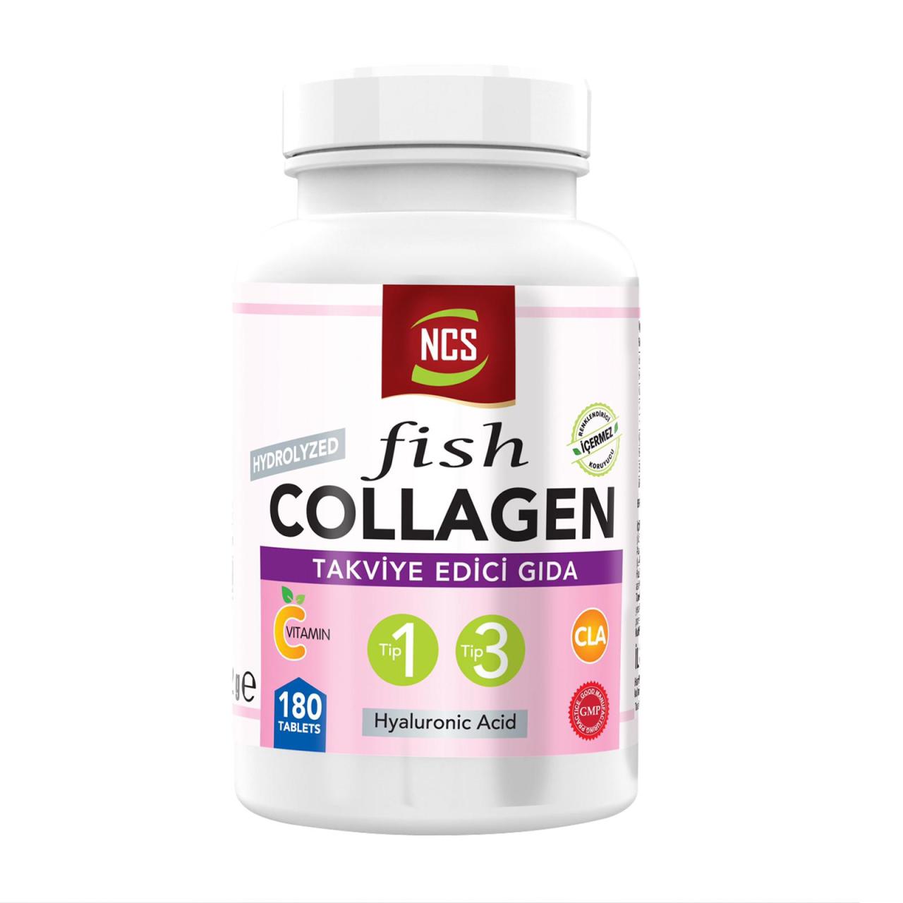 Ncs Hidrolize Balık Kollajeni Tip 1 3 CLA Vitamin C Hyaluronic Acid 180 Tablet