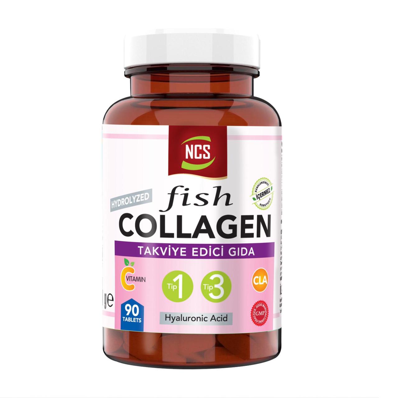 Ncs Hidrolize Balık Kollajeni Tip 1 3 CLA Vitamin C Hyaluronic Acid 90 Tablet