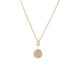 Tek Taş Kulp Zirkon Kolye Gold
