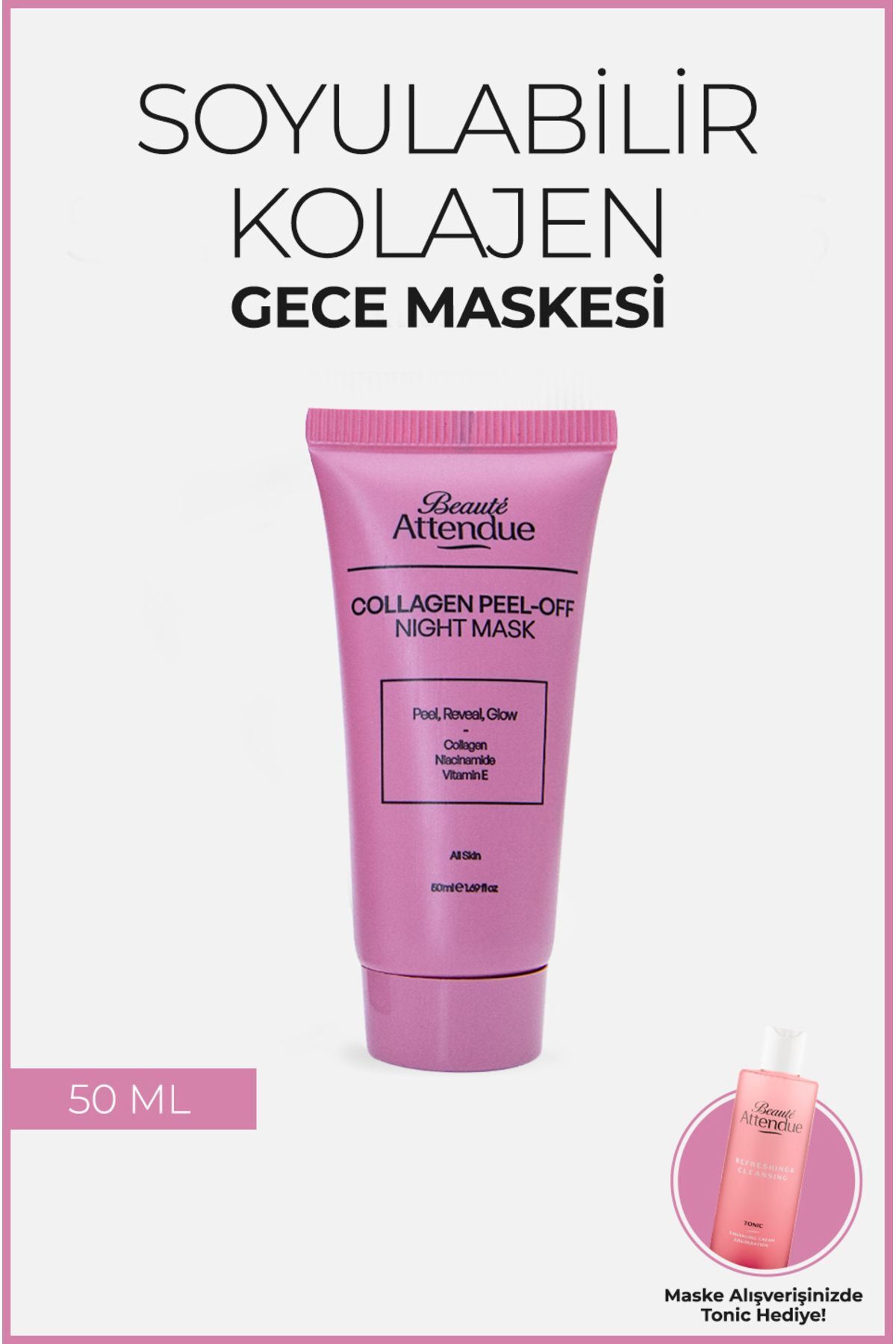 Beaute Attendue Soyulabilir Kolajen Gece Maskesi 50 ml