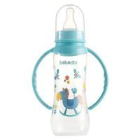 Bebedor Desenli Kulplu Kolay Kavrama Biberon 3+Ay 250 ml - Yeşil