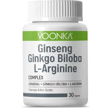 Voonka Ginseng Ginkgo Biloba L-Arginine 30 Kapsül