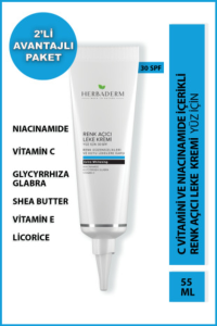 Herbaderm Renk Açıcı Leke Karşıtı SPF30 Yüz Kremi 55 ml - 2 Adet
