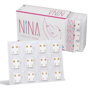 Nina Gold Turquise Küpe 12'li