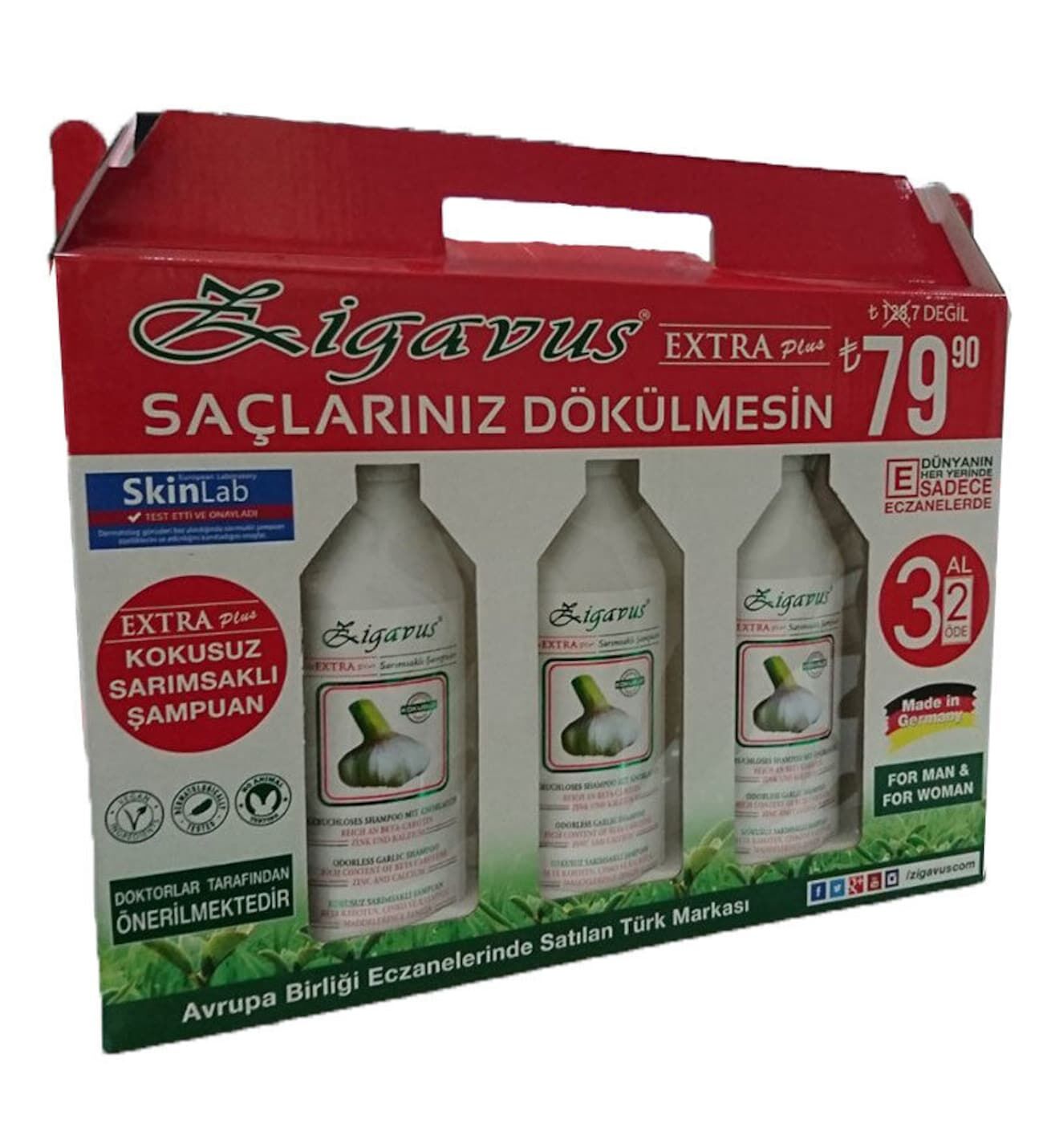 Zigavus Extra Plus Sarımsaklı Şampuan 250 ml - 3 Al 2 Öde (179,90 TL Etiketli)