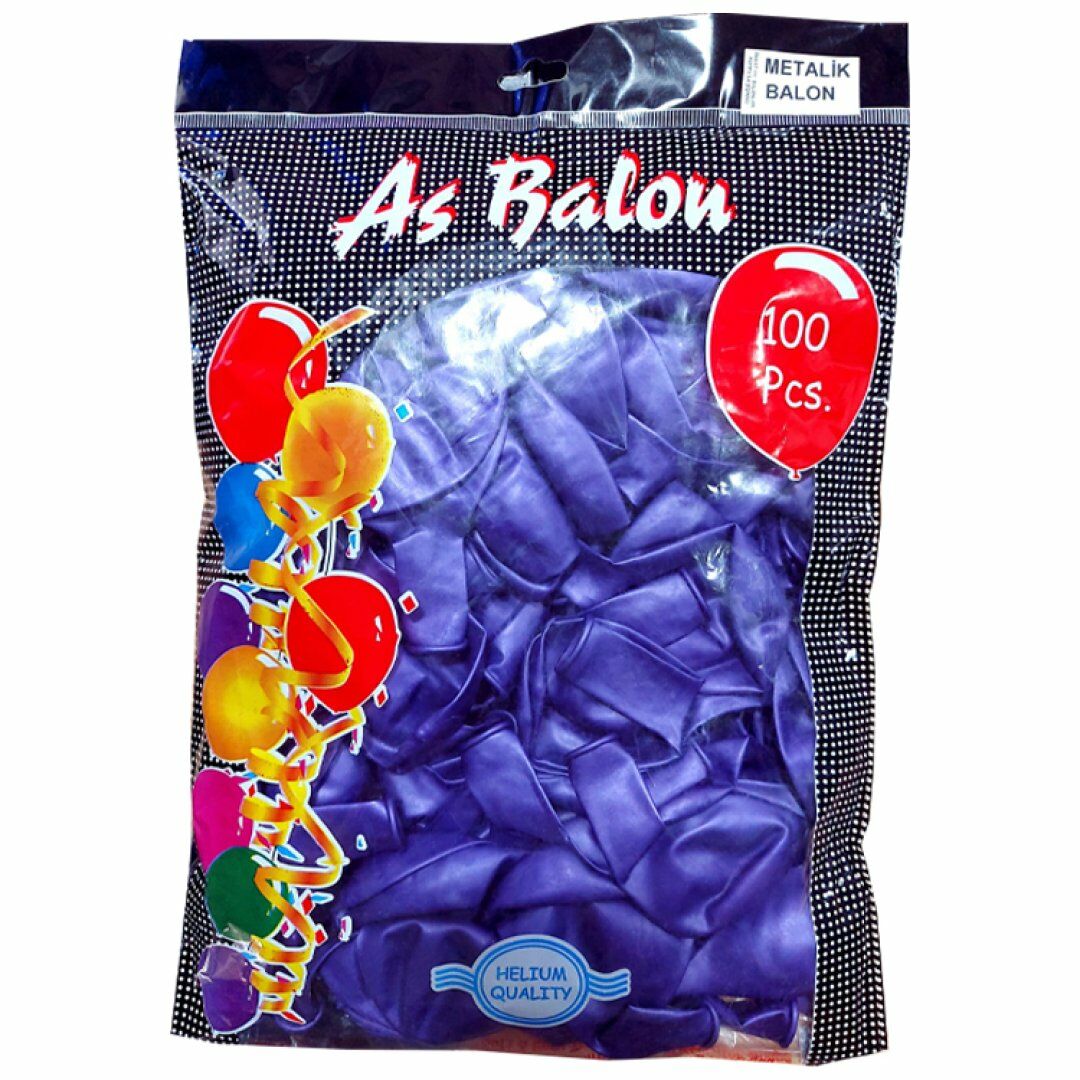 Erbay Metalik Balon Koyu Mor 100'lü