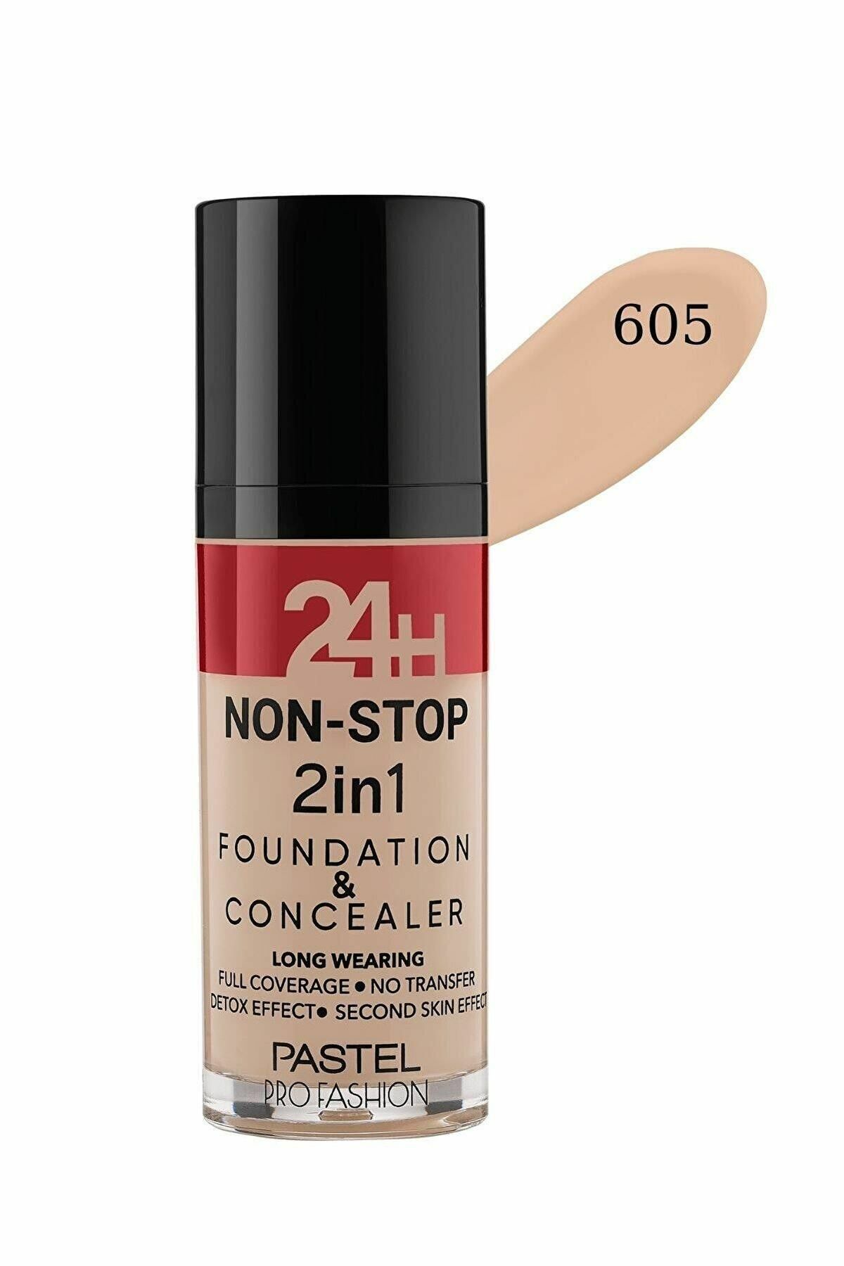 Pastel 24 H Non-Stop 2 in 1 Fondöten Concealer No: 605