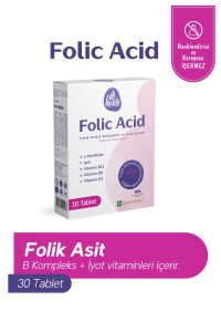 Happymore Folic Acid 400 mcg B1 B6 B12 Vitamin 30 Tablet