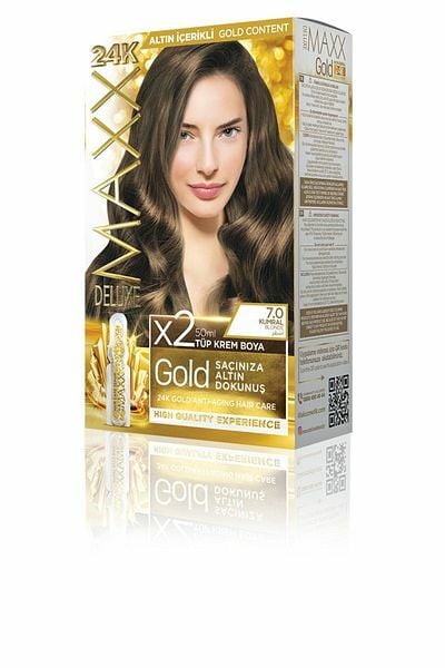 Maxx Deluxe Golden-24K Saç Boyası 2'li 60 ml 7.0 Kumral