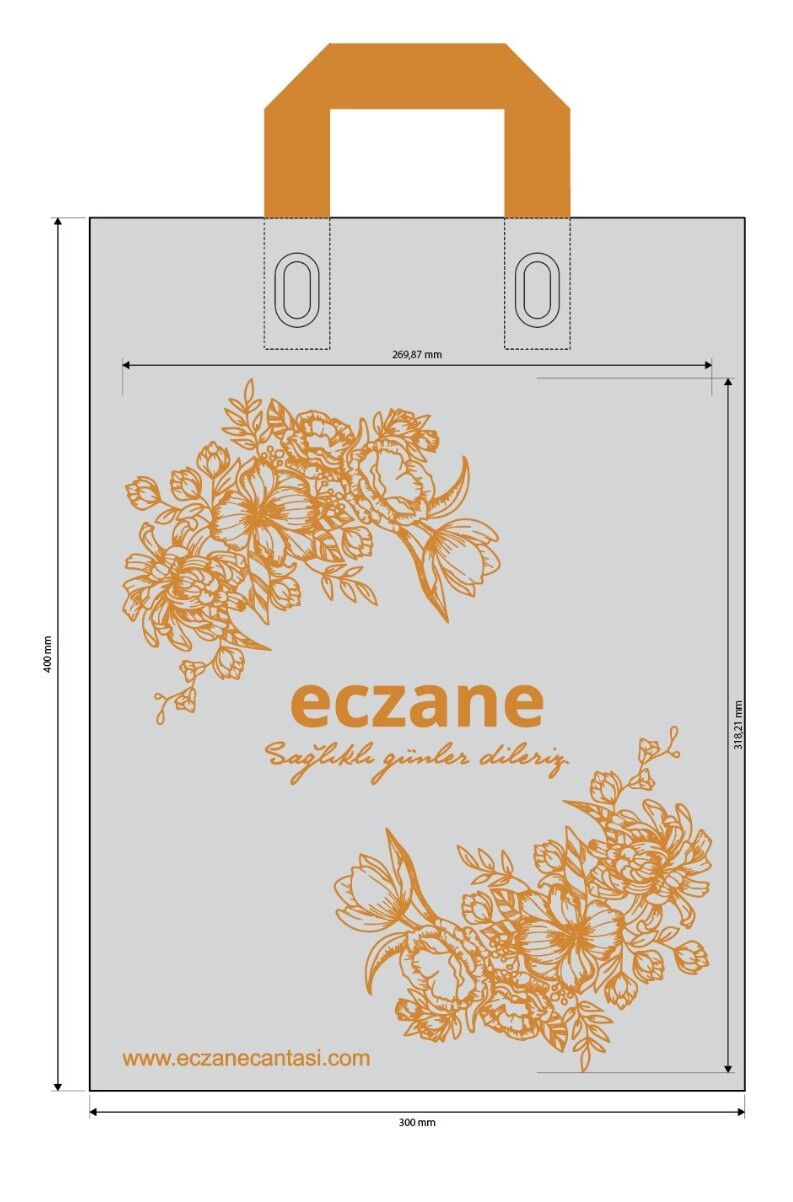 Çanta Tipi Yumuşak Saplı Eczane Poşeti 30 cm x 40 cm 40 Adet 1 kg