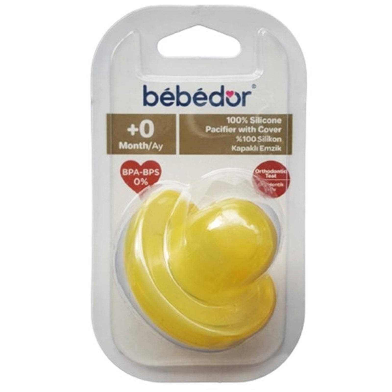 Bebedor 105 Soft Kapaklı Silikon Emzik 0-6 Ay - Sarı