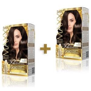 Maxx Deluxe Golden-24K Saç Boyası 2'li 60 ml 5.0 Açık Kahve