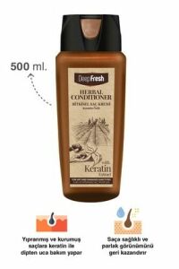 DeepFresh Herbal Kuru Yıpranmış Saçlar İçin Keratin Özlü Bitkisel Saç Kremi 500 ml