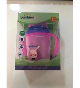 Bambino P6150 Kulplu Pipetli Bardak +6 Ay 230 ml - Pembe