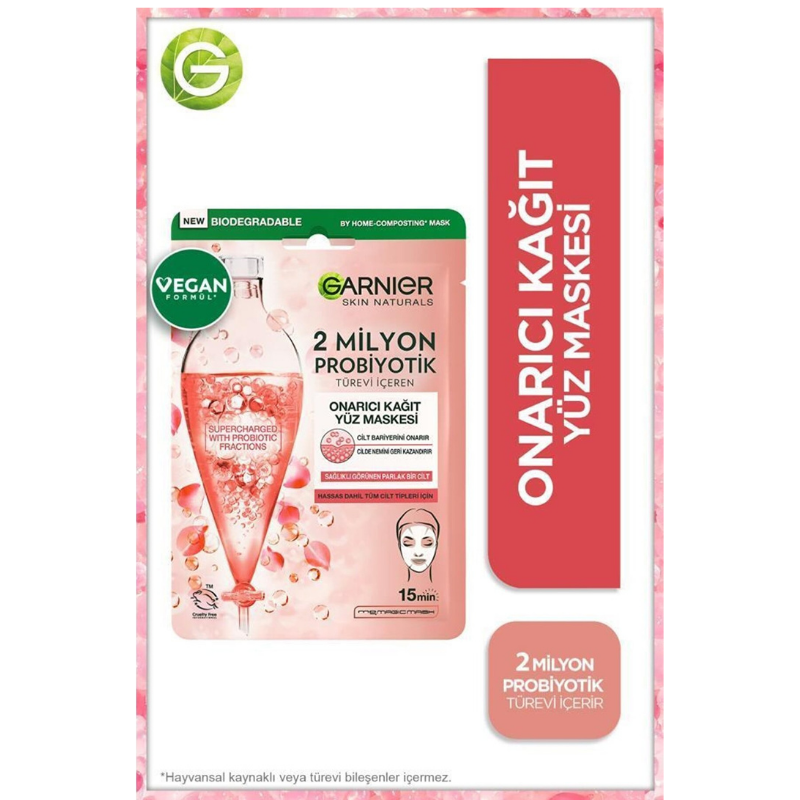 Garnier Kağıt Yüz Maskesi 2 Milyon Probiyotik Onarıcı 22 gr