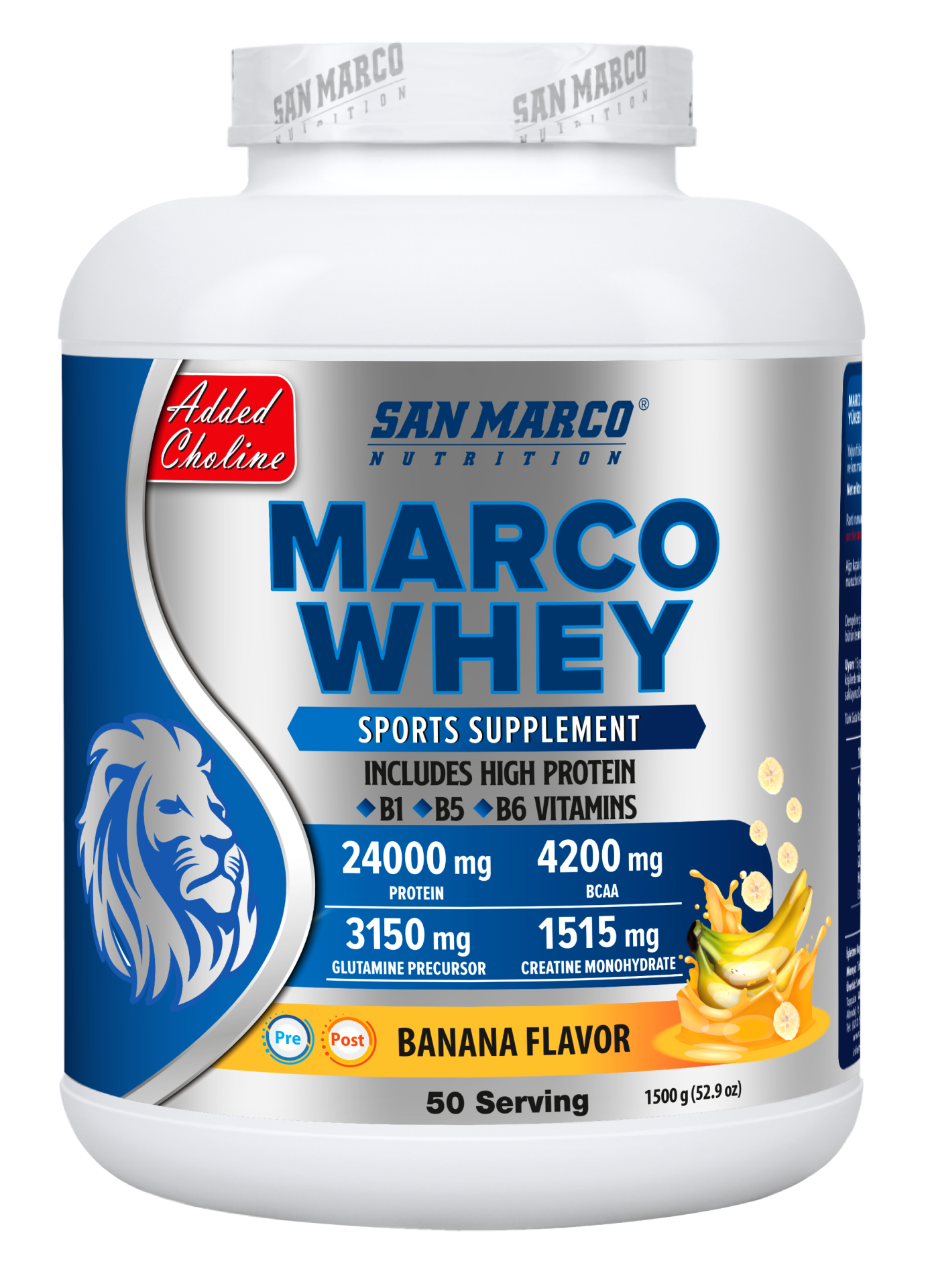 Marco Whey Protein Tozu Muz Aromalı 1500 gr