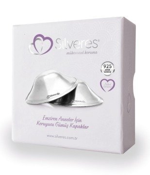 Silveres Emziren Anneler İçin Koruyucu Gümüş Kapaklar 2 Adet (925 Ayar)