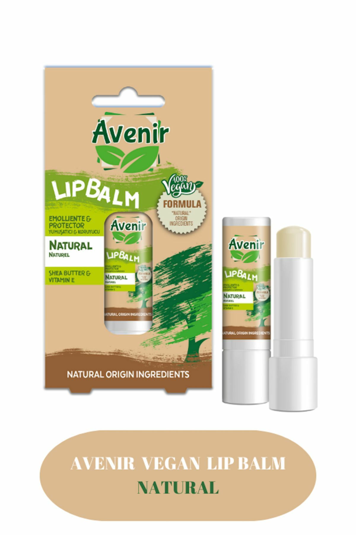 Avenir Stick Lip Balm Vegan Natural