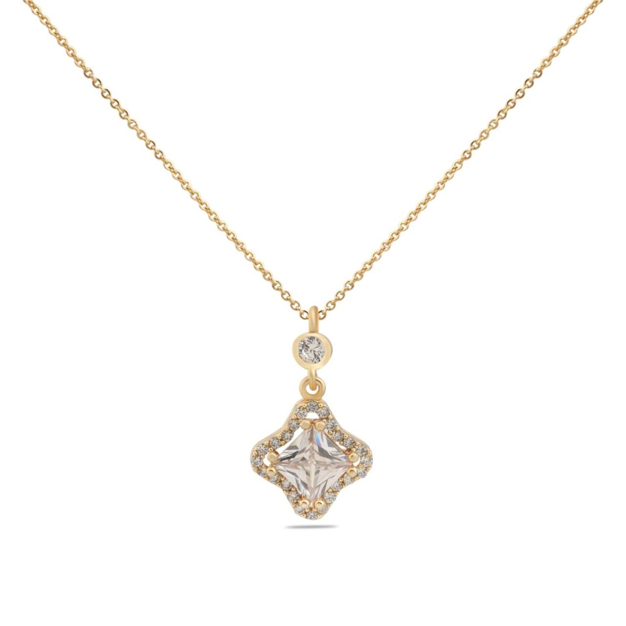 Star Zirkon Taşlı Kolye Gold