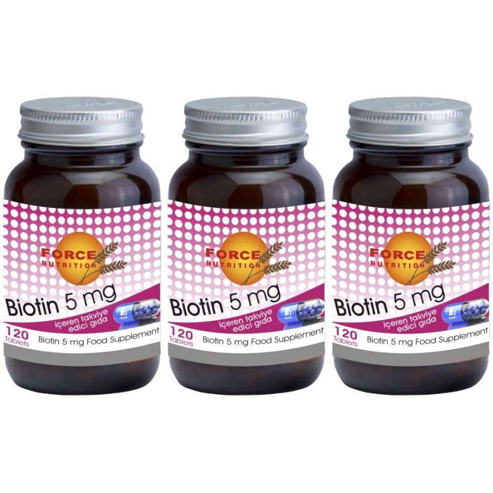 Force Nutrition Biotin 5 mg 120 Tablet - 3 Adet