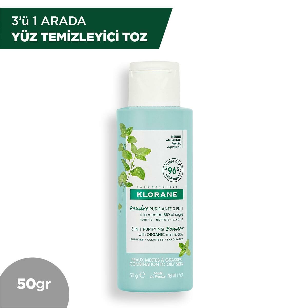 Klorane 3'ü 1 Arada Yüz Temizleyici Toz 50 gr