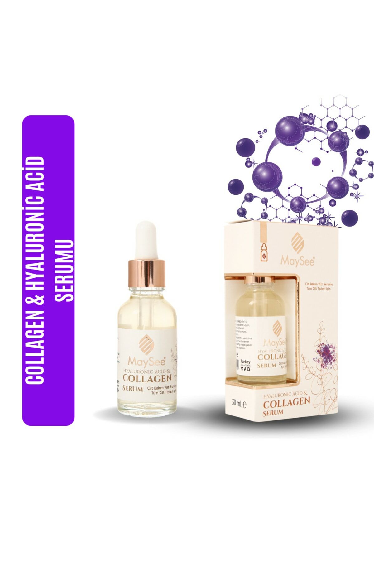 Maysee Cilt Sıkılaştırıcı Collagen Hyaluronic Acid Serum 30 ml