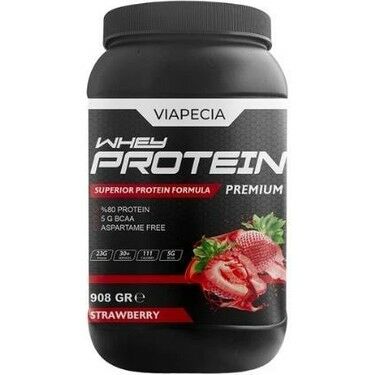 Viapecia Whey Protein Çilek Aromalı Bol Proteinli Premium 908 gr + Viapecia Pro Menmax 90 Kapsül Hediye