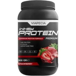 Viapecia Whey Protein Çilek Aromalı Bol Proteinli Premium 908 gr + Viapecia Pro Menmax 90 Kapsül Hediye