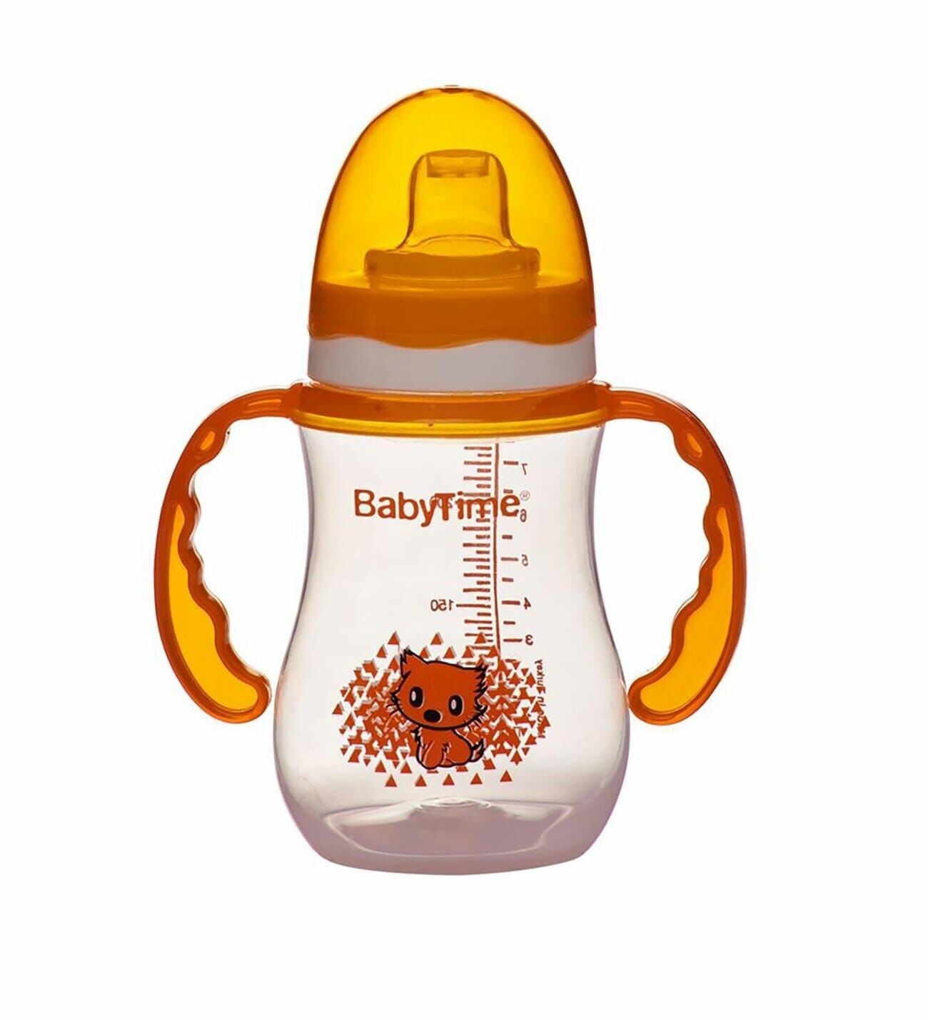 Baby Time Damla Akıtmaz Kulplu Bardak - Turuncu