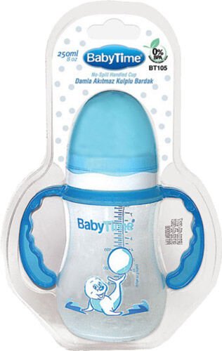 Baby Time 105 Akıtmaz Kulplu Suluk 250 ml - Mavi