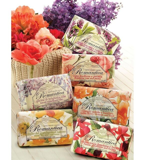 Nesti Dante Sabun Romantica Kiraz Çiçeği ve Reyhan Kokusu Vegan Bakım 250 gr
