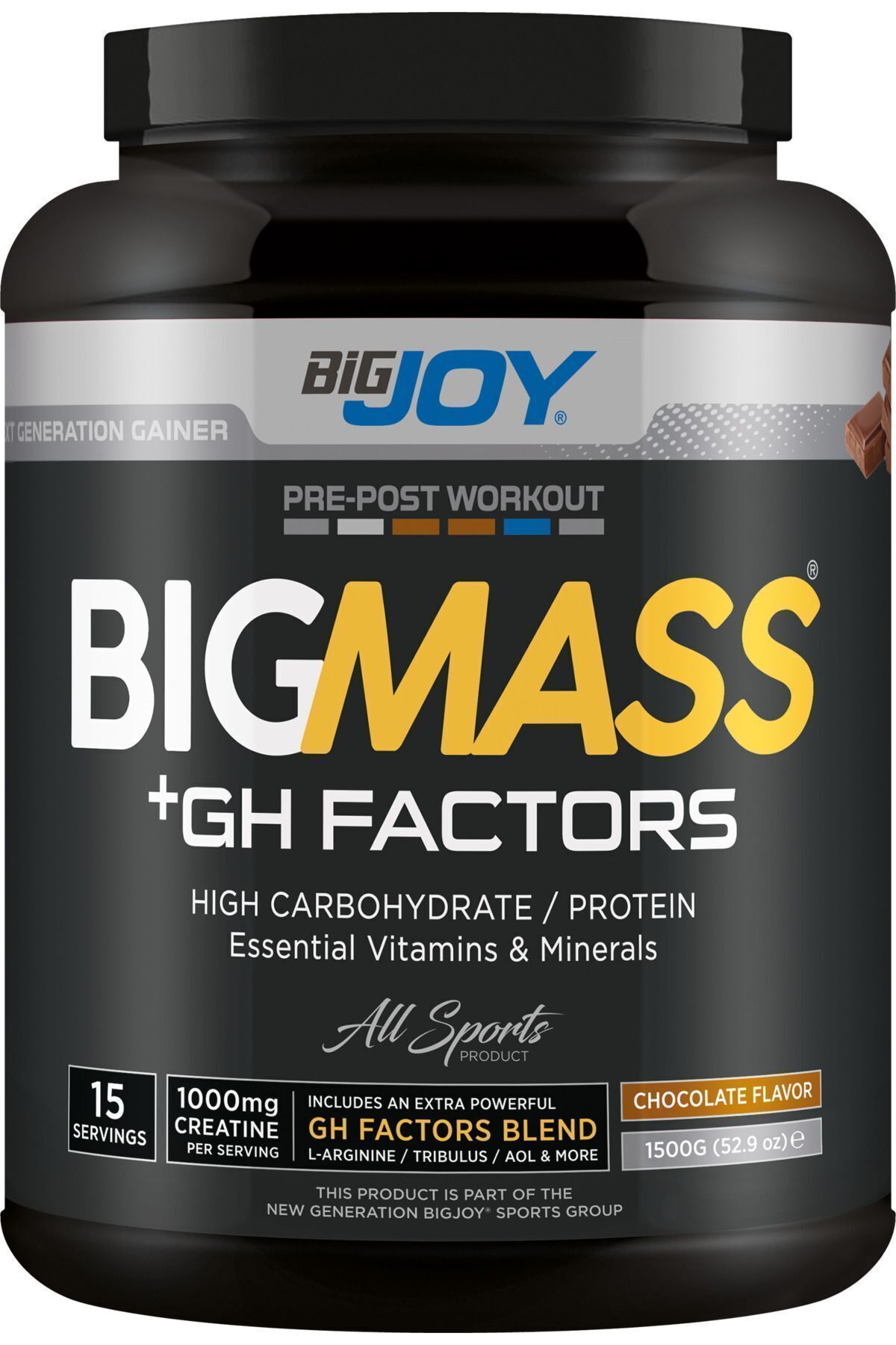 Bigjoy Sports Big Mass +Gh Factors 1500 gr - Çikolata