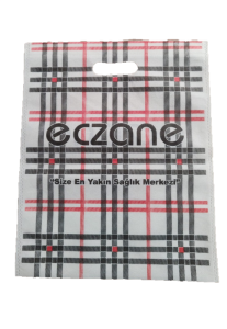 Eczane Çantası Ekose El Geçme Büyük Bez Çanta 30x37 1000 li Paket