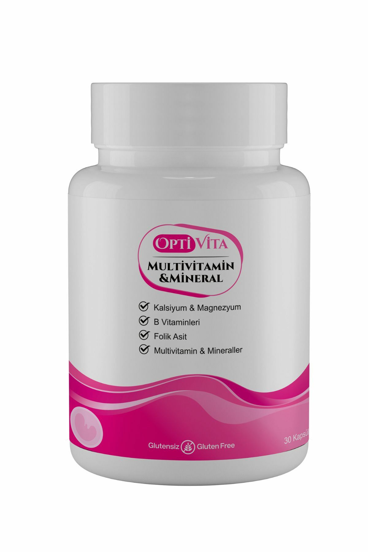 Optivita Multivitamin ve Mineral Folik Asit B Vitaminleri Kalsiyum ve Magnezyum 30 Kapsül
