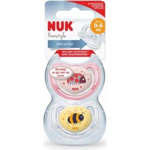 Nuk 730197 Freestyle Silikon Emzik 0-6 Ay 2'li - Pembe & Sarı