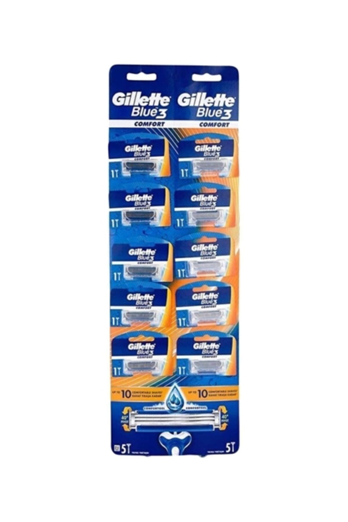 Gillette Blue 3 Comfort Tıraş Bıçağı Kartela 10'lu