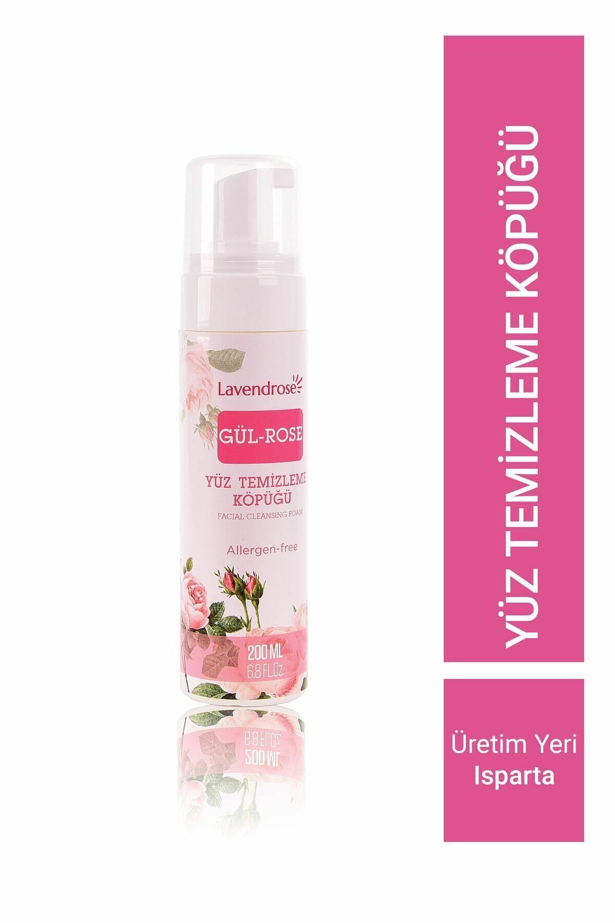 Lavendrose Hassas Ciltler İçin Yüz Temizleme & Makyaj Temizleme Köpüğü Gül Özlü 200 ml